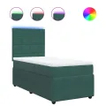 cadre de lit et matelas Vert foncé 80x200 cm Velours