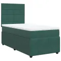 cadre de lit et matelas Vert foncé 80x200 cm Velours
