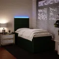 cadre de lit et matelas Vert foncé 80x200 cm Velours