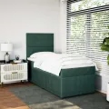 cadre de lit et matelas Vert foncé 80x200 cm Velours