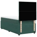 cadre de lit et matelas Vert foncé 80x200 cm Velours