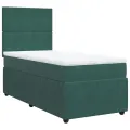 cadre de lit et matelas Vert foncé 80x200 cm Velours