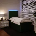 cadre de lit et matelas Vert foncé 80x200 cm Velours