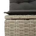 Canapé de jardin et coussins 4 places gris clair résine tressée