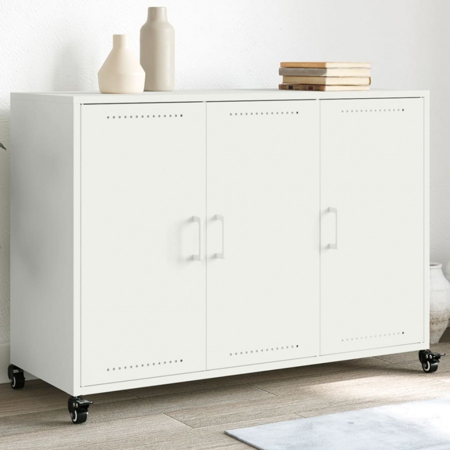 Buffet blanc 100,5x39x72 cm acier