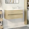Armoire d'évier Chêne sonoma 90x38,5x45 cm Aggloméré