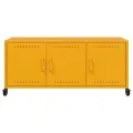 Meuble TV jaune moutarde 100,5x39x43,5 cm acier
