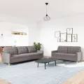 Ensemble de canapés 2 pcs taupe tissu