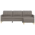 Canapé à 3 places avec repose-pieds Taupe 210 cm Tissu