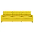 Canapé à 3 places Jaune clair 210 cm Tissu