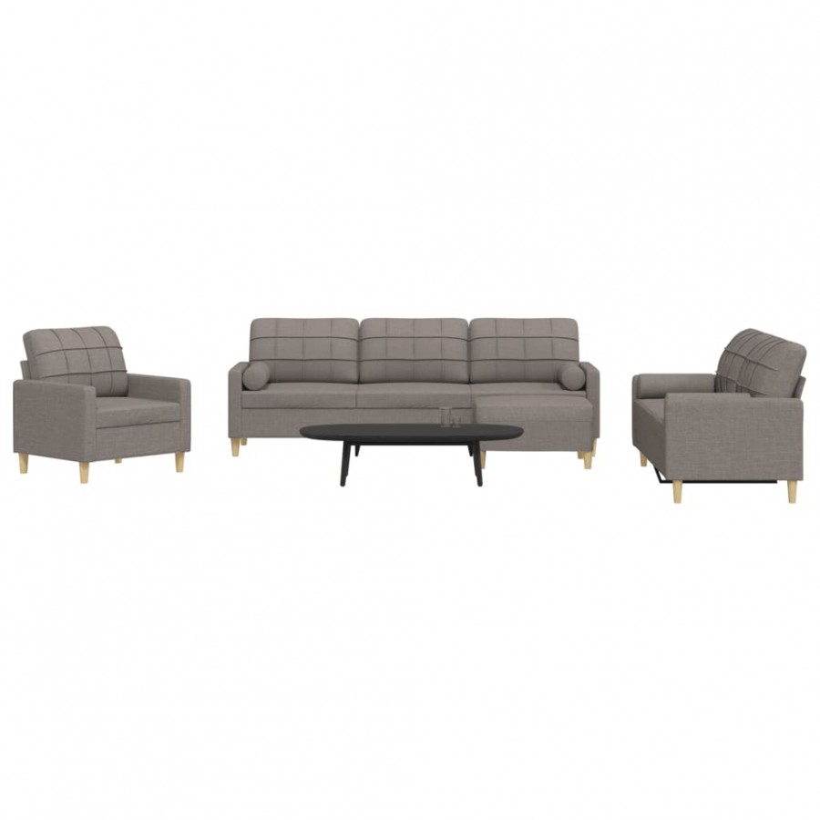 Ensemble de canapés 4 pcs repose-pied et coussins décoratifs