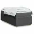 cadre de lit et matelas Gris foncé 90x190 cm Tissu