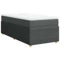 cadre de lit et matelas Gris foncé 90x190 cm Tissu