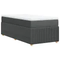 cadre de lit et matelas Gris foncé 90x190 cm Tissu