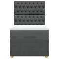 cadre de lit et matelas Gris foncé 90x190 cm Tissu
