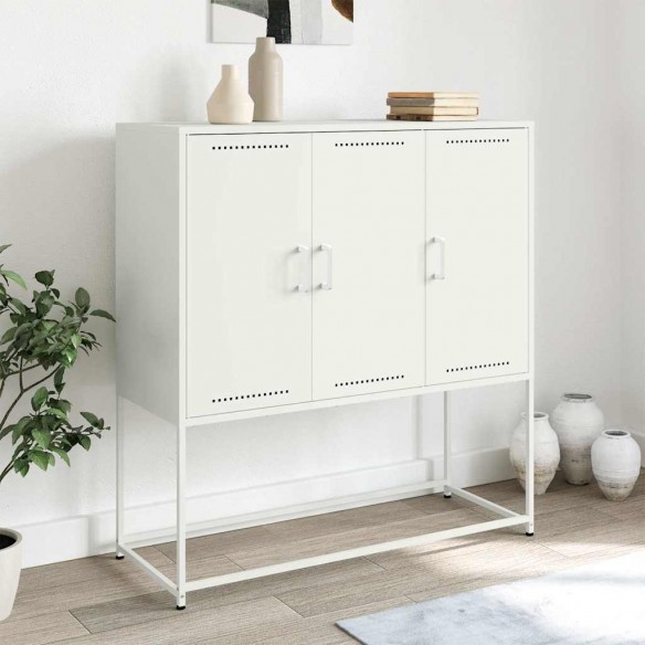 Buffet haut blanc 100,5x39x107 cm acier