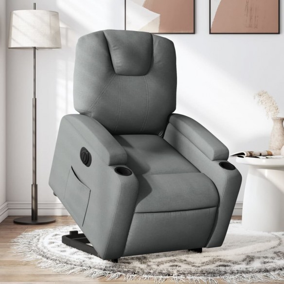 Fauteuil inclinable électrique gris foncé tissu