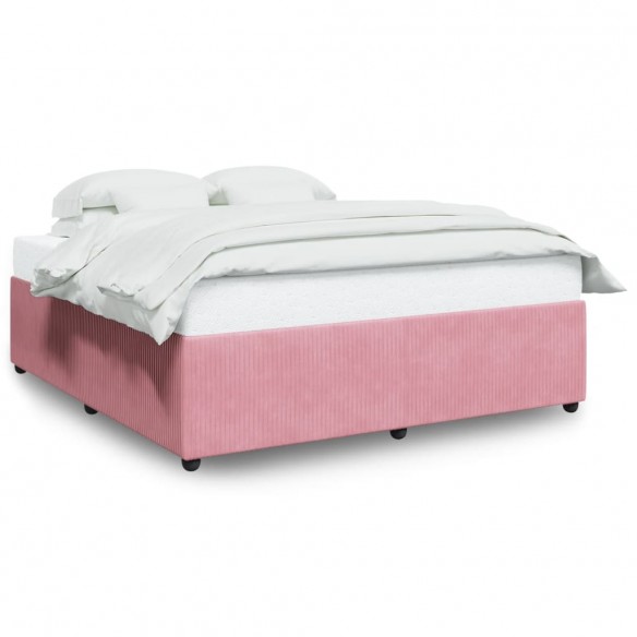  Cadre de lit sans matelas rose 180x200 cm velours