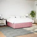  Cadre de lit sans matelas rose 180x200 cm velours