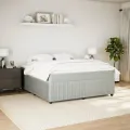 cadre de lit et matelas Gris clair 180x200cm Velours