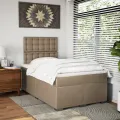 cadre de lit matelas cappuccino 120x190cm similicuir