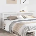 Tête de lit avec étagères blanc 200 cm bois massif de pin
