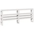 Tête de lit avec étagères blanc 200 cm bois massif de pin
