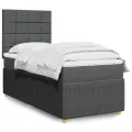 cadre de lit et matelas Gris foncé 90x190 cm Tissu
