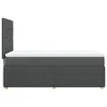 cadre de lit et matelas Gris foncé 90x190 cm Tissu