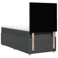 cadre de lit et matelas Gris foncé 90x190 cm Tissu