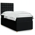 cadre de lit avec matelas Noir 90x190 cm Tissu
