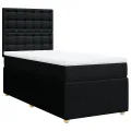 cadre de lit avec matelas Noir 90x190 cm Tissu