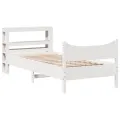 Cadre de lit avec tête de lit blanc 90x190cm bois de pin massif