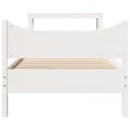 Cadre de lit avec tête de lit blanc 90x190cm bois de pin massif