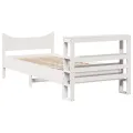 Cadre de lit avec tête de lit blanc 90x190cm bois de pin massif