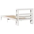 Cadre de lit avec tête de lit sans matelas blanc 90x200 cm