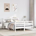 Cadre de lit sans matelas blanc 120x190 cm bois de pin massif