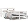 Cadre de lit sans matelas blanc 120x190 cm bois de pin massif