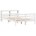 Cadre de lit sans matelas blanc 120x190 cm bois de pin massif