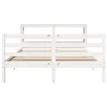 Cadre de lit sans matelas blanc 120x190 cm bois de pin massif