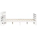 Cadre de lit sans matelas blanc 120x190 cm bois de pin massif