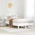 Cadre de lit sans matelas blanc 120x200 cm bois de pin massif