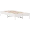 Cadre de lit sans matelas blanc 120x200 cm bois de pin massif