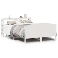 Cadre de lit sans matelas blanc 120x200 cm bois de pin massif