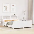 Cadre de lit sans matelas blanc 120x200 cm bois de pin massif