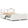 Cadre de lit sans matelas blanc 120x200 cm bois de pin massif