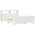 Cadre de lit sans matelas blanc 120x200 cm bois de pin massif