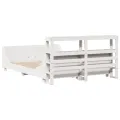 Cadre de lit sans matelas blanc 120x200 cm bois de pin massif