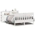 Cadre de lit sans matelas blanc 120x190 cm bois de pin massif