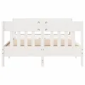 Cadre de lit sans matelas blanc 120x190 cm bois de pin massif